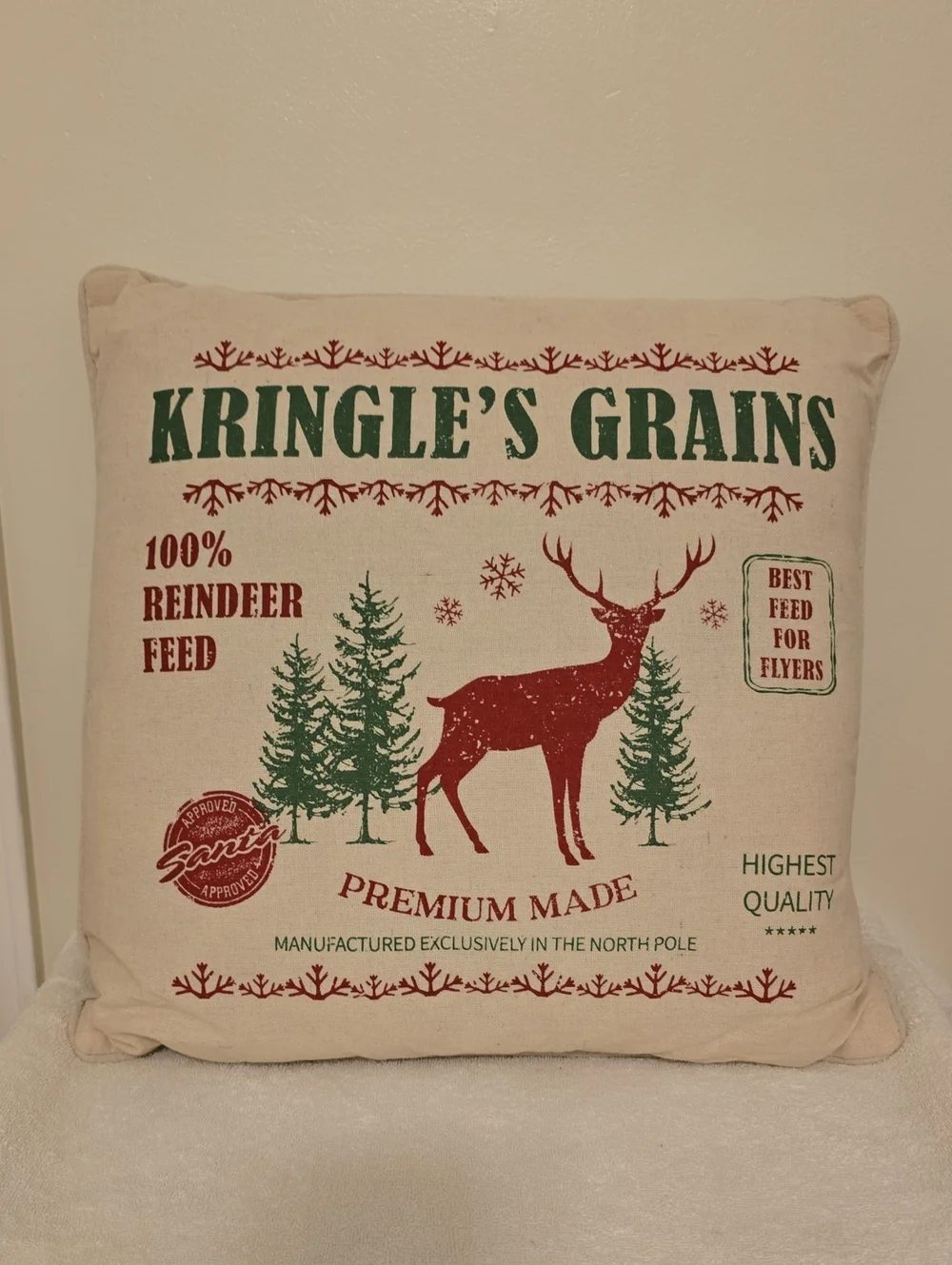 Kringles Grain Christmas Pillow